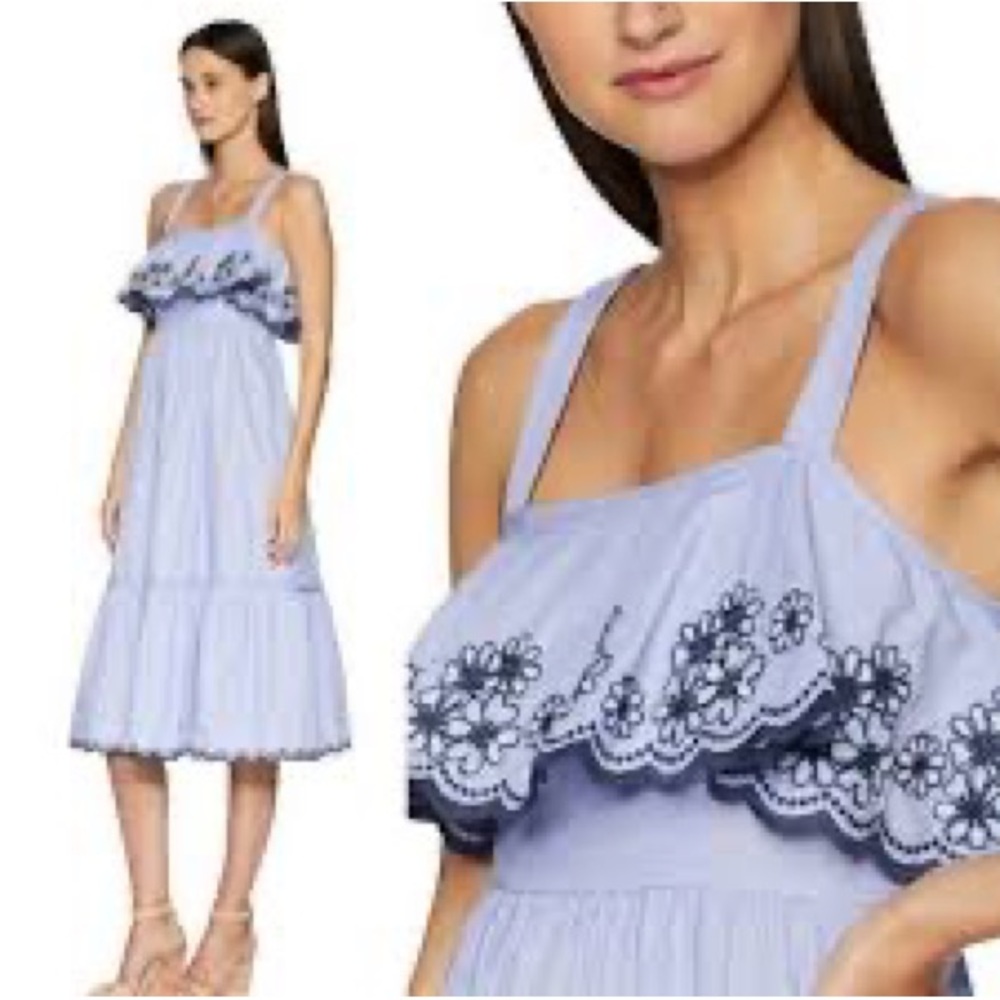 Kate Spade Embroidered Daisy Patio Dress sleeveless boho ruffles NWOT size XL